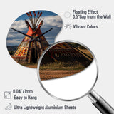Native Tipi Harmony Of Prairies - Asymmetric Metal Wall Clock