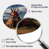 Native Tipi Harmony Of Prairies - Asymmetric Metal Wall Clock