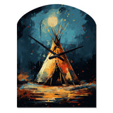Native Tipi Journey Of The Tribes - Asymmetric Metal Wall Clock