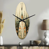 Beige Native Tipi Serenity In Nature - Asymmetric Metal Wall Clock