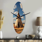 Beige Coral Native Tipi Whispering Winds - Asymmetric Metal Wall Clock