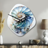 Nautilus Ocean Blue Sheel's Symmetry - Asymmetric Metal Wall Clock