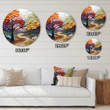 Colorful Neo Primal Forest Collage I - Landscapes Metal Wall Clock