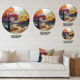 Colorful Neo Primal Forest Collage I - Landscapes Metal Wall Clock