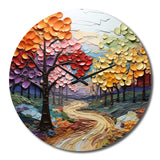 Colorful Neo Primal Forest Collage I - Landscapes Metal Wall Clock