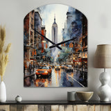 New York City That Never Sleeps II - Asymmetric Metal Wall Clock