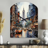 New York City That Never Sleeps II - Asymmetric Metal Wall Clock
