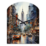New York City That Never Sleeps II - Asymmetric Metal Wall Clock
