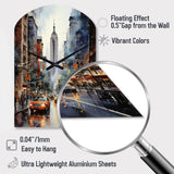 New York City That Never Sleeps II - Asymmetric Metal Wall Clock