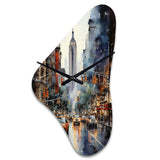 New York City That Never Sleeps II - Asymmetric Metal Wall Clock