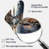 New York City That Never Sleeps II - Asymmetric Metal Wall Clock