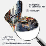 New York City That Never Sleeps II - Asymmetric Metal Wall Clock