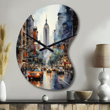 New York City That Never Sleeps II - Asymmetric Metal Wall Clock