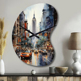 New York City That Never Sleeps II - Asymmetric Metal Wall Clock
