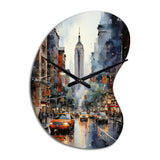 New York City That Never Sleeps II - Asymmetric Metal Wall Clock
