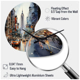 New York City That Never Sleeps II - Asymmetric Metal Wall Clock
