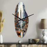 New York City That Never Sleeps II - Asymmetric Metal Wall Clock