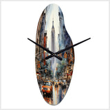 New York City That Never Sleeps II - Asymmetric Metal Wall Clock