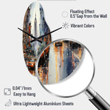New York City That Never Sleeps II - Asymmetric Metal Wall Clock