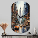 New York City That Never Sleeps II - Asymmetric Metal Wall Clock