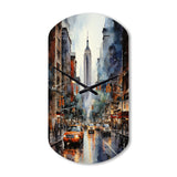 New York City That Never Sleeps II - Asymmetric Metal Wall Clock