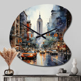 New York City That Never Sleeps II - Asymmetric Metal Wall Clock