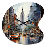 New York City That Never Sleeps II - Asymmetric Metal Wall Clock