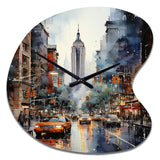 New York City That Never Sleeps II - Asymmetric Metal Wall Clock