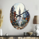 New York City That Never Sleeps II - Asymmetric Metal Wall Clock