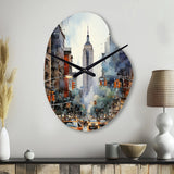 New York City That Never Sleeps II - Asymmetric Metal Wall Clock