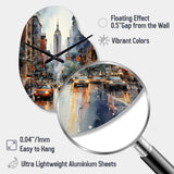 New York City That Never Sleeps II - Asymmetric Metal Wall Clock