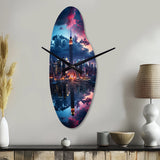 Pink New York Empire State - Asymmetric Metal Wall Clock