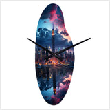 Pink New York Empire State - Asymmetric Metal Wall Clock