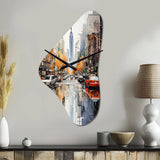 New York Financial District Collage - Asymmetric Metal Wall Clock