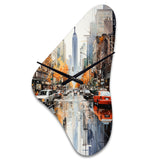New York Financial District Collage - Asymmetric Metal Wall Clock