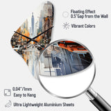 New York Financial District Collage - Asymmetric Metal Wall Clock