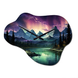 Northern Lights Celestial Symphony I - Asymmetric Metal Wall Clock