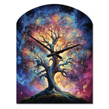 Colorful Oak Tree Eternal Strength I - Asymmetric Metal Wall Clock