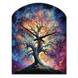 Colorful Oak Tree Eternal Strength I - Asymmetric Metal Wall Clock