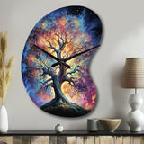 Colorful Oak Tree Eternal Strength I - Asymmetric Metal Wall Clock