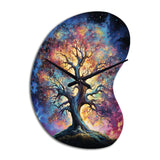 Colorful Oak Tree Eternal Strength I - Asymmetric Metal Wall Clock