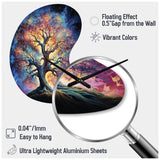 Colorful Oak Tree Eternal Strength I - Asymmetric Metal Wall Clock