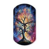Colorful Oak Tree Eternal Strength I - Asymmetric Metal Wall Clock