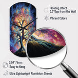 Colorful Oak Tree Eternal Strength I - Asymmetric Metal Wall Clock