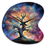 Colorful Oak Tree Eternal Strength I - Asymmetric Metal Wall Clock