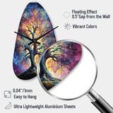 Colorful Oak Tree Eternal Strength I - Asymmetric Metal Wall Clock