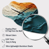 Teal Orange Ocean Coastal Essence Collage - Asymmetric Metal Wall Clock