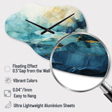 Teal Yellow Ocean Serenade Pastoral III - Asymmetric Metal Wall Clock