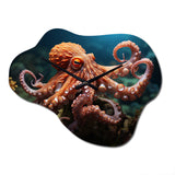 Coral Octopus Serene Submersion II - Asymmetric Metal Wall Clock