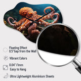 Coral Octopus Serene Submersion II - Asymmetric Metal Wall Clock